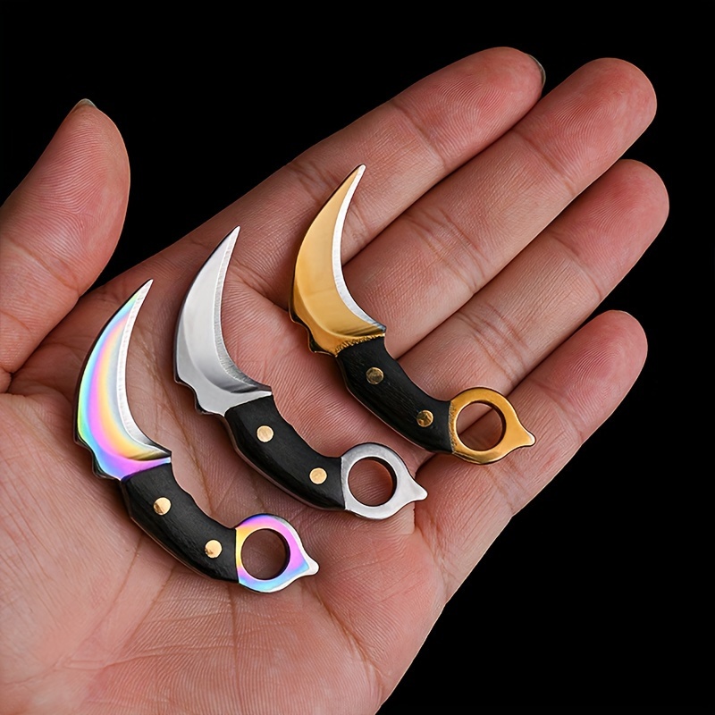 Bushcraft Knife Fixed - มีดมินิพวงกุญแจมีดพกพากลางแจ้ง Camping ยุทธวิธี Survival แบบพกพามีด Peeler