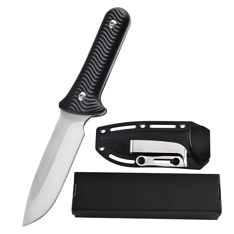 Bushcraft Knife Fixed - มีดอเนกประสงค์สำหรับใช้งานกลางแจ้ง ความแข็งสูง พร้อมปลอก K, เครื่องมือใบมีดคงที่แบบพกพาสำหรับการตั้งแคมป์และการใช้งานในชีวิตประจำวัน
