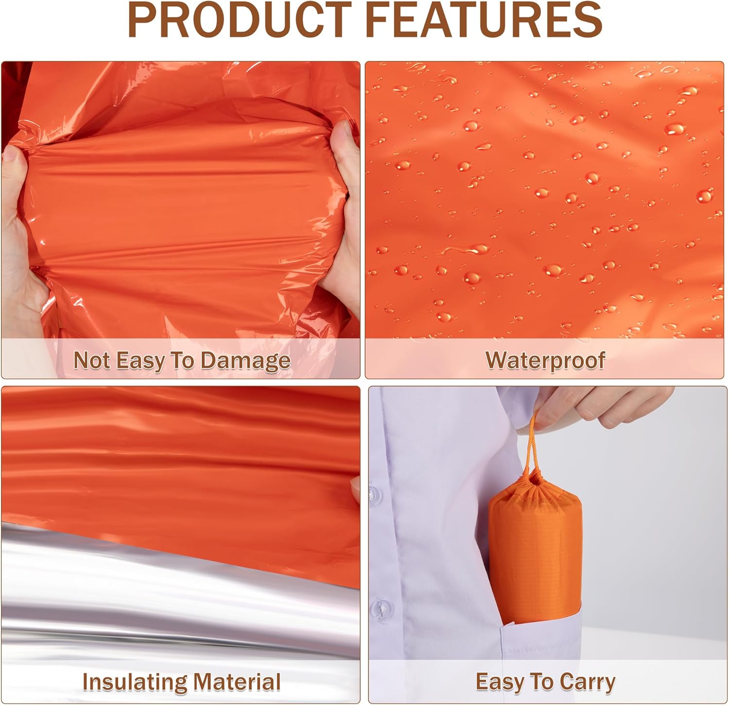 ถุงนอนฉุกเฉิน Mylar กันน้ําควา - Emergency Mylar Tent บทวิจารณ์และราคา