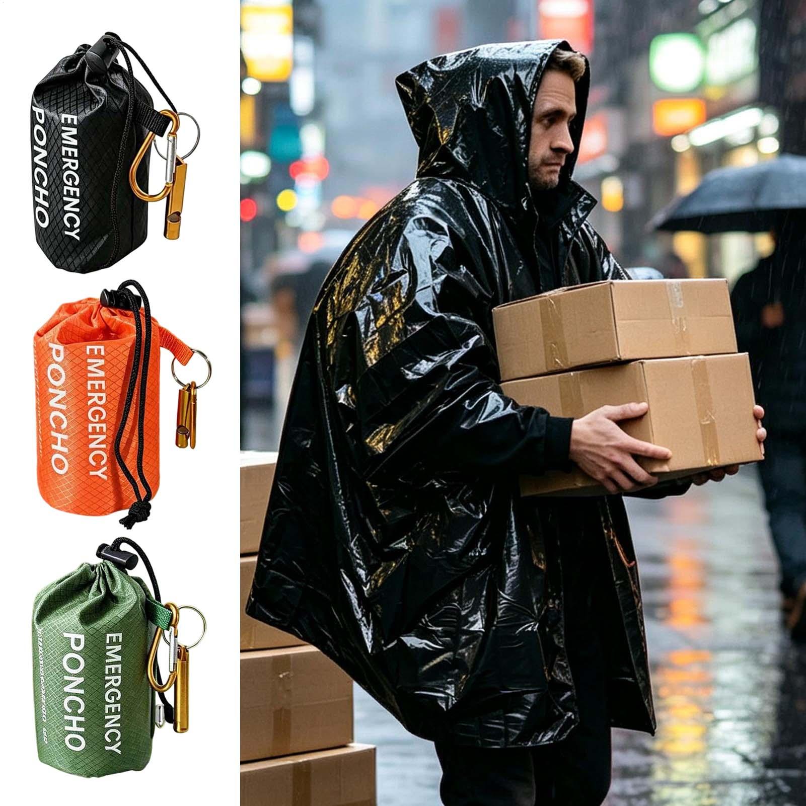 ชุดเสื้อกันฝนฉุกเฉิน 3 ชิ้น พร - Emergency Poncho Rain บทวิจารณ์และราคา