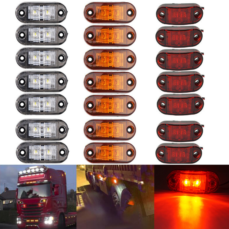 10PCS ไฟเตือน LEDs ไดโอดรถพ่วง - Signal Panel Orange บทวิจารณ์และราคา